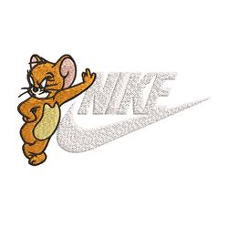 jerry cartoon nike embroidery design, jerry cartoon embroidery, nike design, embroidery file, instant download.