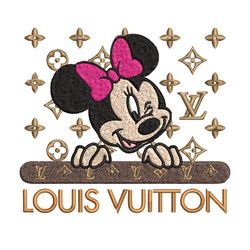 minnie louis vuitton embroidery design, lv embroidery, brand embroidery, logo shirt, embroidery file, digital download