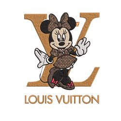 minnie smile lv embroidery design, lv embroidery, embroidery file, brand embroidery, logo shirt, digital download