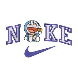 nike doraemon embroidery design, doraemon embroidery, emb design, embroidery shirt, embroidery file, digital download