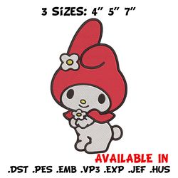 my melody embroidery design, hello kitty embroidery, embroidery file, anime embroidery, anime shirt, digital download