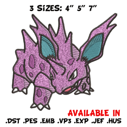 nidorino embroidery design, pokemon embroidery, anime design, embroidery shirt, embroidery file, digital download