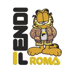 garfield fendi embroidery design, garfield fendi cartoon embroidery, cartoon design, embroidery file, instant download.