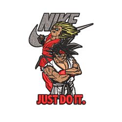 goku and vegeta nike embroidery design, dragon ball embroidery, nike design, embroidery file, instant download.