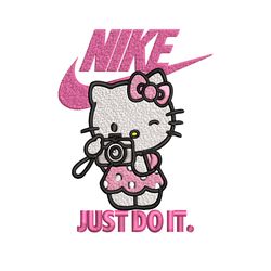 hello kitty nike embroidery design, hello kitty cartoon, embroidery, nike design, embroidery file, instant download