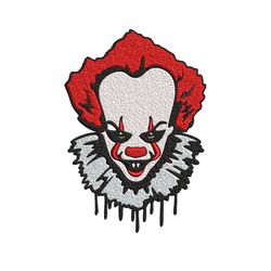 pennywise embroidery design, pennywise halloween embroidery, embroidery file, halloween design, digital download.