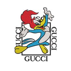 pica pau gucci embroidery design, pica pau embroidery, cartoon design, gucci logo, embroidery file, instant download