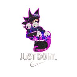 rick and morty x just rick it embroidery design, cartoon embroidery, logo nike design, embroidery file, instant download