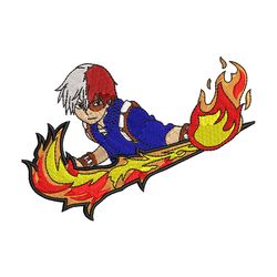 shoto todoroki nike embroidery design, my hero academia embroidery, nike design, anime design, digital download