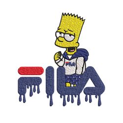 simpson fila embroidery design, simpson embroidery, cartoon design, embroidery file, fila logo, instant download.