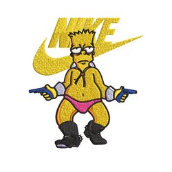 simpson funny nike embroidery design, cartoon embroidery, nike design, embroidery file, cartoon shirt, instant download.