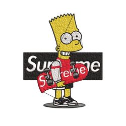 simpson supreme embroidery design, simpson embroidery, cartoon design, embroidery file, logo shirt, digital download.