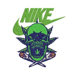 skull horror nike embroidery design, skull horror embroidery, nike design, embroidery file, logo shirt, instant download