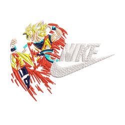 son goku nike embroidery design, dragon ball embroidery, nike design, anime shirt, embroidery file, instant download.