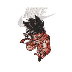 son goku nike embroidery design, dragon ball embroidery, nike design, anime shirt, embroidery file, instant download