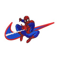 spaiderman nike logo embroidery design, spaiderman embroidery, nike design, logo shirt, digital download