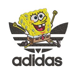 spongebob adidas embroidery design, adidas embroidery, embroidery file, brand embroidery, logo shirt, digital download