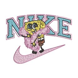 spongebob pink nike embroidery design, nike embroidery, brand embroidery, embroidery file, logo shirt, digital download