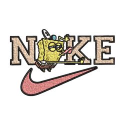spongebob x nike embroidery design, nike embroidery, brand embroidery, embroidery file, logo shirt, digital download