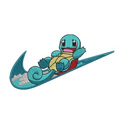 squirtle nike embroidery design, pokemon embroidery, embroidery file, anime design, anime shirt, digital download