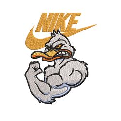 strong duck stock illustration nike embroidery design, cartoon embroidery, nike design, logo shirt, instant download.