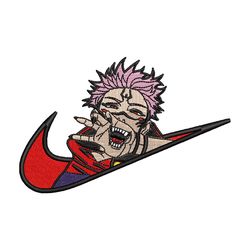 sukuna nike embroidery design, jujutsu embroidery, nike design, embroidery shirt, embroidery file, digital download