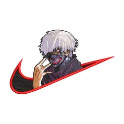 swoosh kaneki embroidery design, kaneki embroidery,anime design, embroidery file, embroidery shirt, digital download