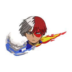 todoroki nike embroidery design, my hero academia embroidery, nike design, anime design, anime shirt, digital download