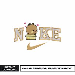 nike mocha bear embroidery design, mocha bear embroidery, embroidery file, logo nike embroidery, digital download.