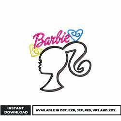 barbie girl logo embroidery design, barbie embroidery, logo brand embroidery, embroidery file, instant download.