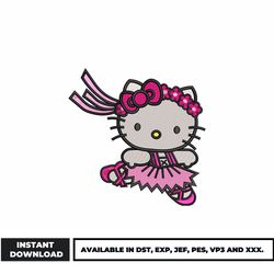 hello kitty dancing embroidery design, hello kitty embroidery, cartoon embroidery, embroidery file, instant download.