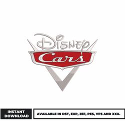 disney car logo embroidery design, disney embroidery, cartoon embroidery, embroidery file, instant download.