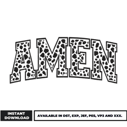 amen logo embroidery design