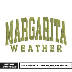 margarita weather embroidery