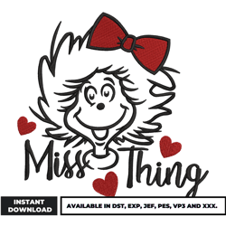 miss thing embroidery design