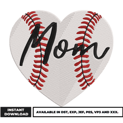 mom love baseball embroidery