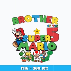 Brother Super Mario Png, Mario Bros. Png, Cartoon png, Logo design Png, Digital file png, Instant download.