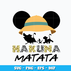 Hakuna Matata mickey mouse svg, Disney mickey svg, cartoon svg, logo design svg, digital file svg, Instant download.