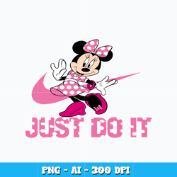 Nike Just do it svg, Minnie mouse cartoon svg, logo design svg, logo nike svg, digital file svg, Instant download.