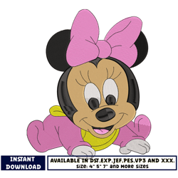 baby minnie mouse embroidery design