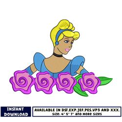 cinderella flower embroidery design