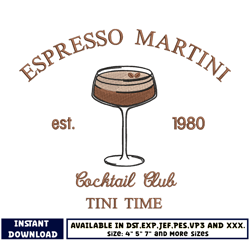 espresso martini embroidery