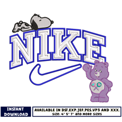 nike bear embroidery design
