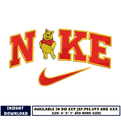 winnie the pooh logo nike embroidery design