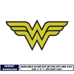 wonder woman logo embroidery design