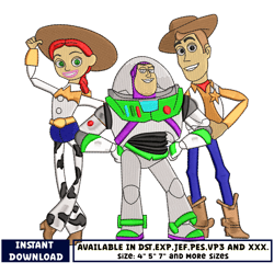 woody and friends embroidery design