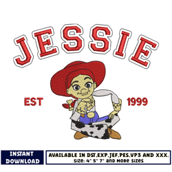 jessie toy story est 1995 embroidery design