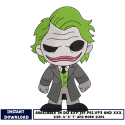 joker chibi embroidery design