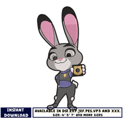 judy hopps bunny embroidery design