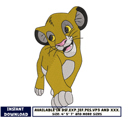 lion cartoon disney embroidery design